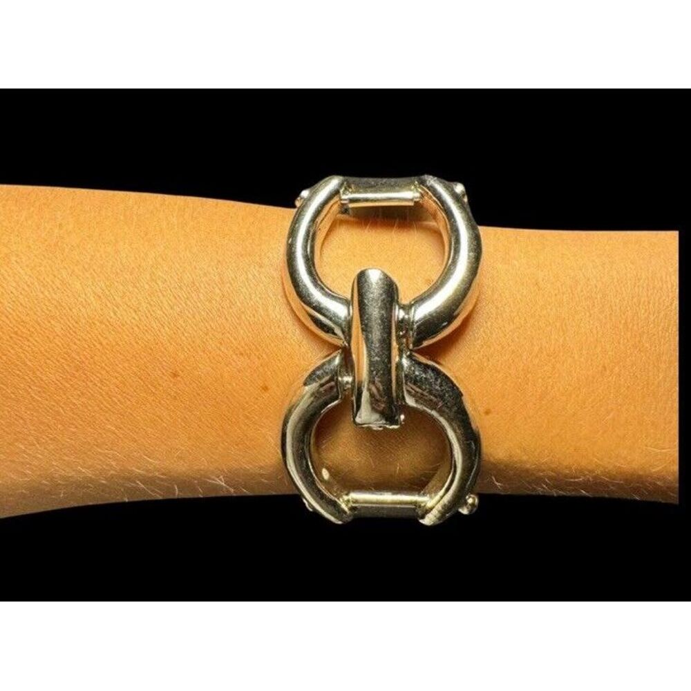 Silver Toned Costume Jewelry Bangle Buckle Bracelet